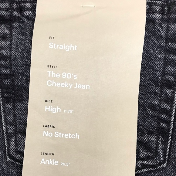 EVERLANE The 90s Cheeky Ankle Jean High Rise Straight Leg Black Size 26 New - Picture 12 of 15